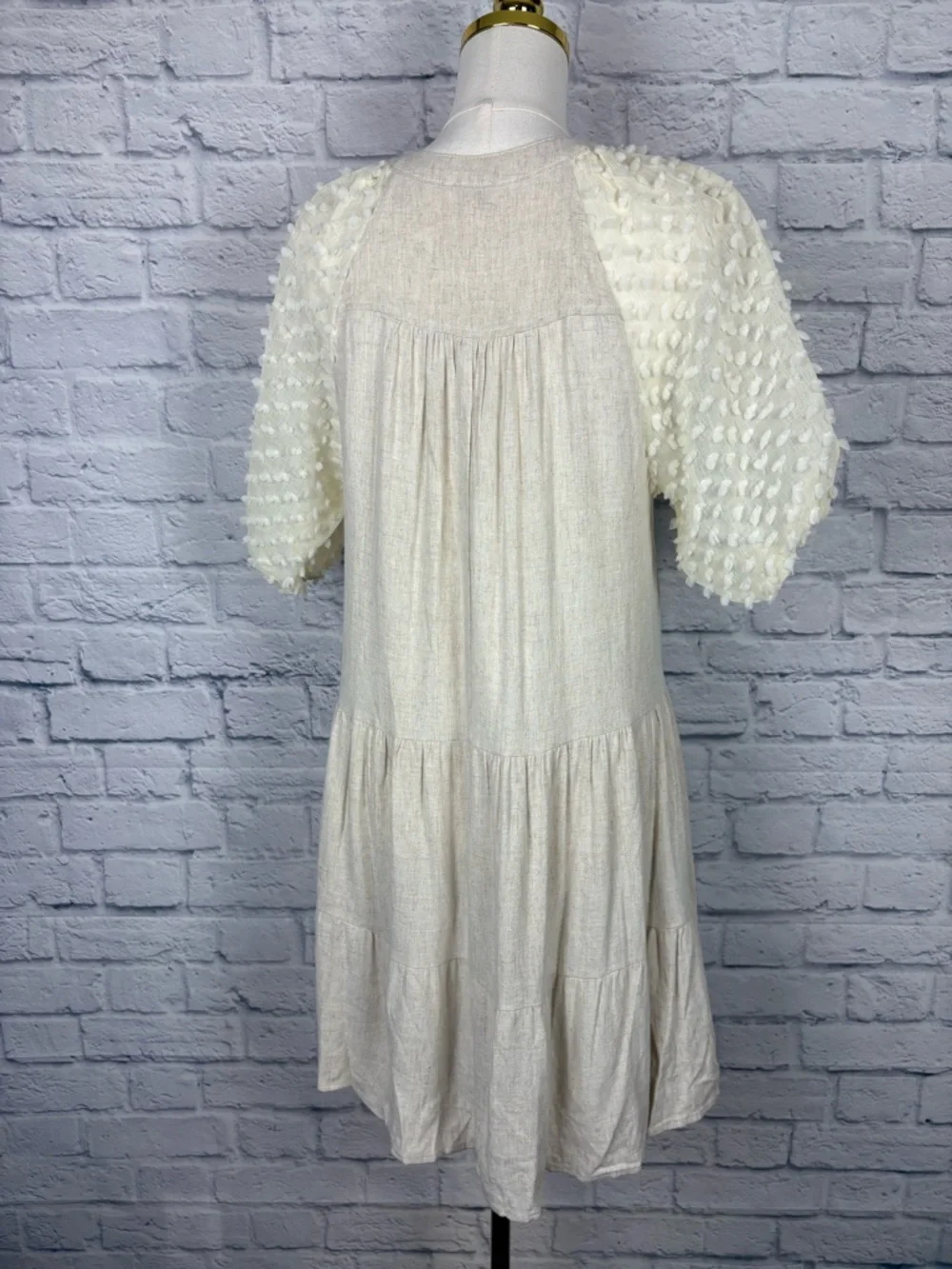 Umgee linen puff sleeve dress size S - Picture 5 of 7